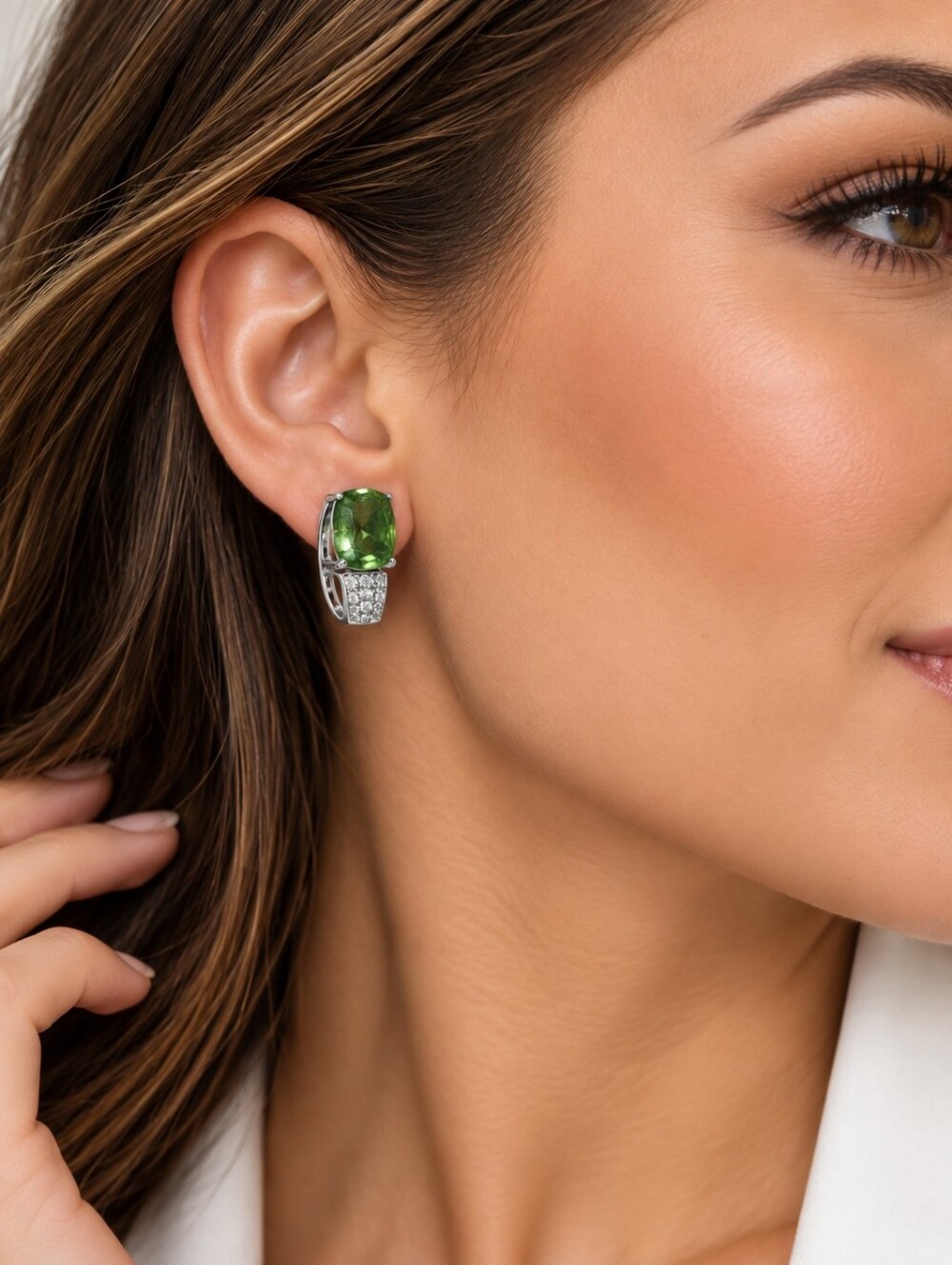Chartreuse Quartz (Cush), Diamonds, And White Topaz Sale